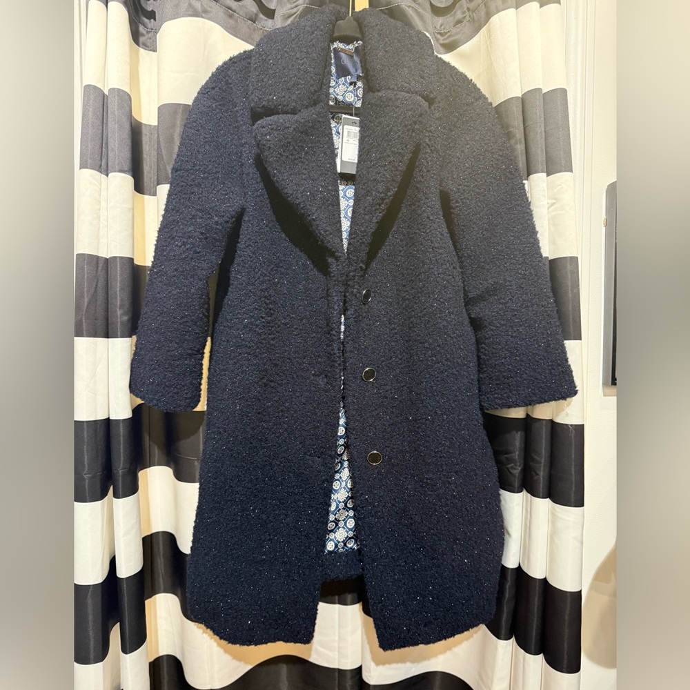 Guess Navy Shimmer Teddy Jacket